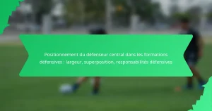 Positionnement du défenseur central dans les formations défensives : largeur, superposition, responsabilités défensives
